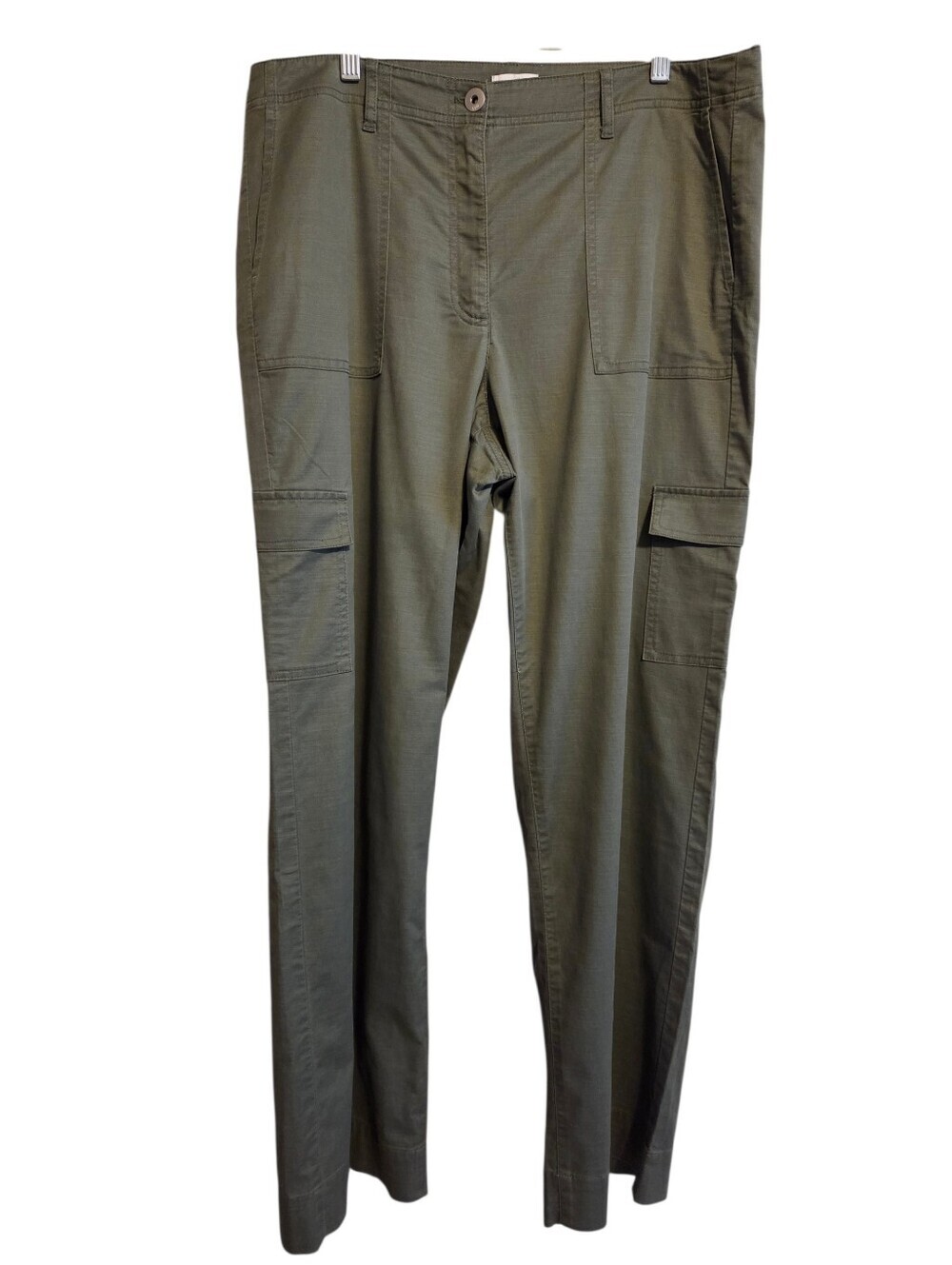 J. Jill Light Dusty Olive Green Cargo Utility Pants Sz 14 Casual Stretchy Soft
